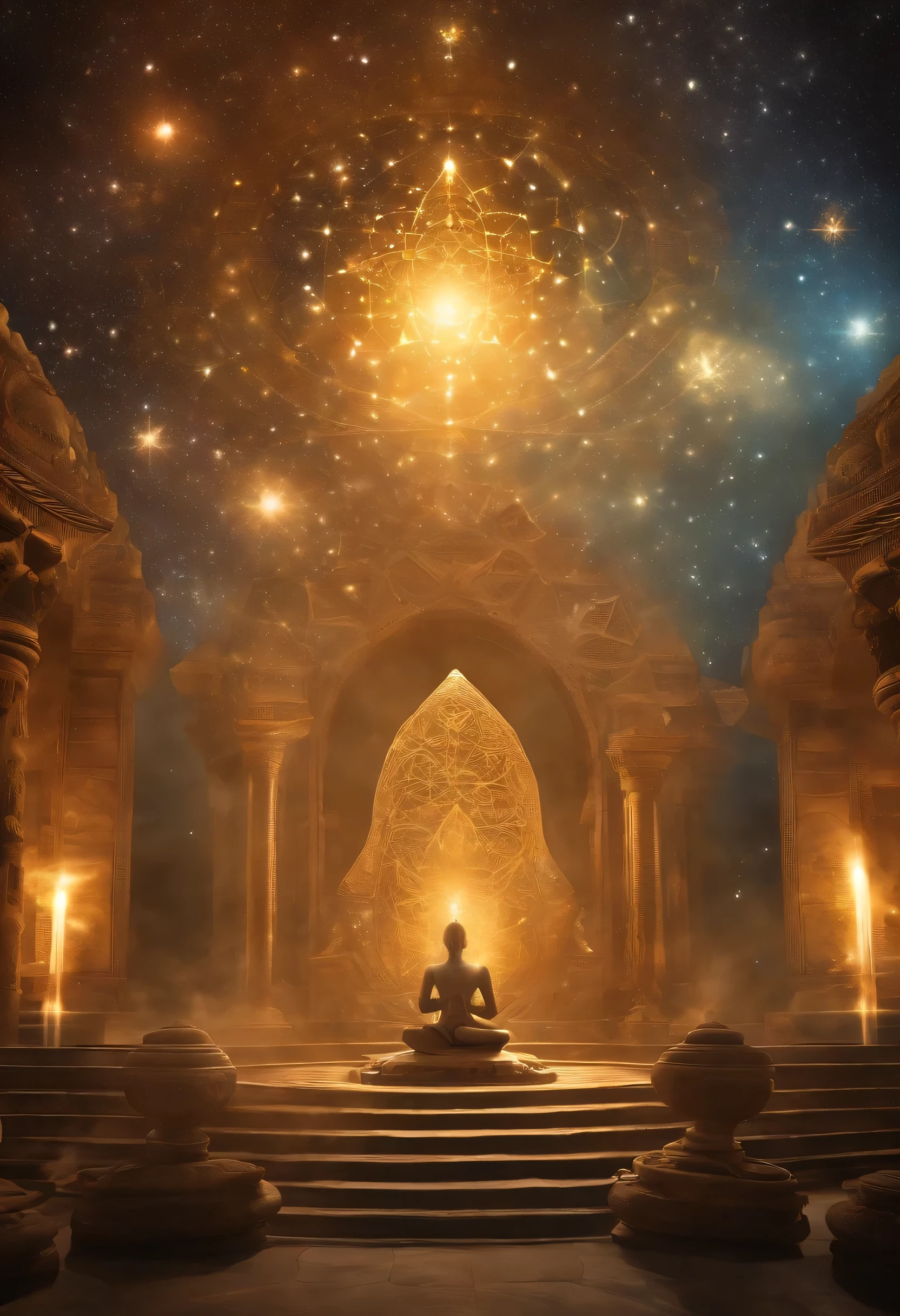 In a majestic Cosmic Temple, set on an Extraterrestrial Mothership, the Old Council of the Stars meets. Esses seres, from various cosmic civilizations, they are the guardians of universal wisdom. Each is unique in appearance, refletindo a diversidade de suas origens.
The Elders wear ethereal robes, adorned with symbols of sacred geometry that radiate ethereal light. Their heads are a marvel of diversity: some have elongated heads, others have bald heads, e alguns ostentam olhos multifacetados gigantes.
Dentro deste templo, They share their perspectives through telepathic communication, Transmitting ancestral knowledge and interdimensional science. Seus serenos semblantes irradiam amor incondicional, and your souls are in resonance with the frequencies of universal peace.
in the meeting room, the Elders connect with parallel realities and explore hyperspace. They are beings of light who emanate energetic harmony, and each one brings with him the stellar wisdom of his civilization.
Enquanto discutem, transcending human understanding is his divine purpose. They are masters of quantum healing and cell regeneration. Dresses with bio-organic appendages, incorporate advanced technology and controlled atmosphere.
Neste majestoso conselho, The cosmic unity is palpable, and spiritual evolution is the central focus. They are the guardians of interdimensional science, the multidimensional beings who share cosmic serenity with those who seek the wisdom of the stars.