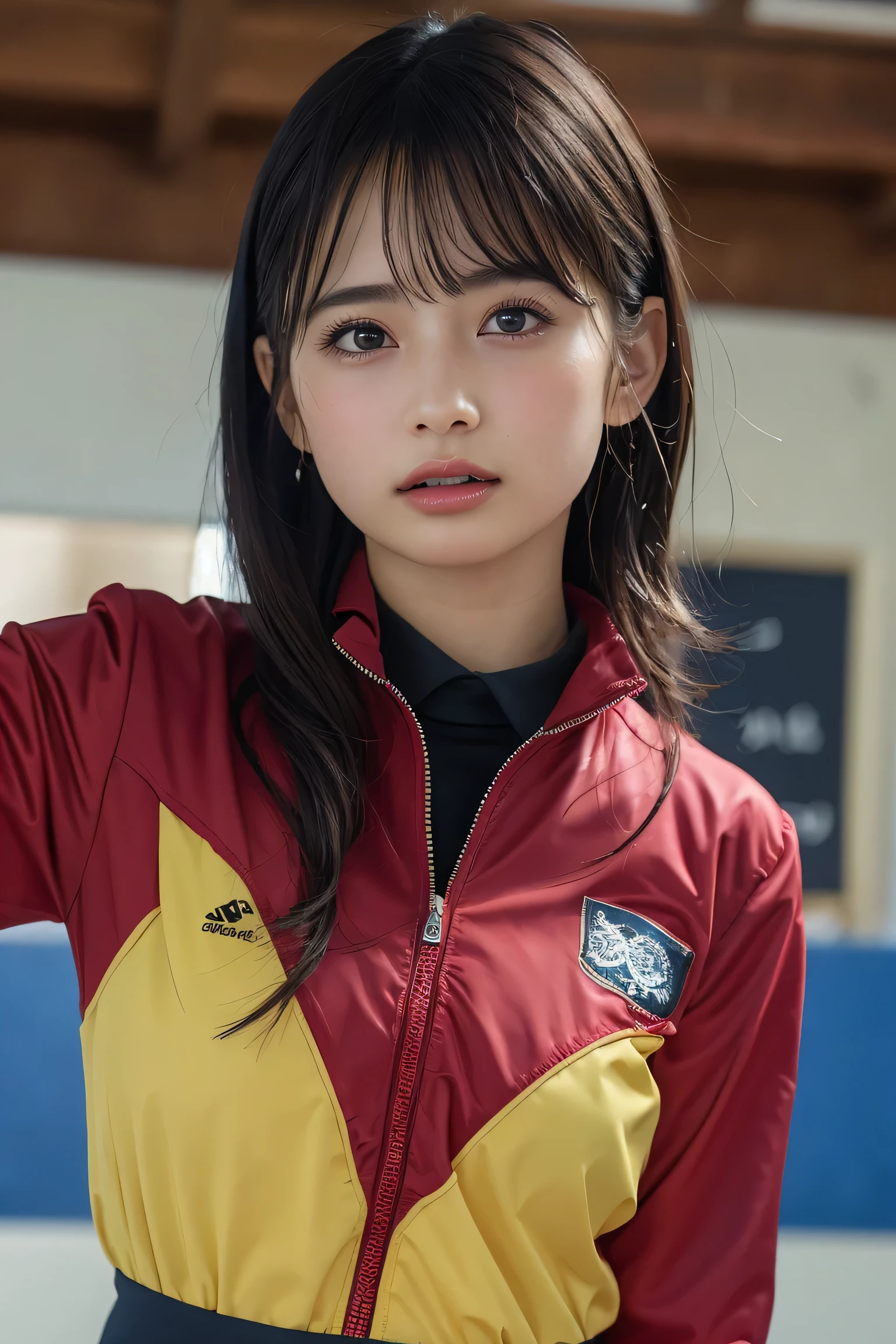 (8k, RAW Photos,highest quality, High resolution:1.1), (Ultra-realistic:1.4),(Realistic, Realistic:1.3),The Beauty of Japan、Rhythmic gymnastics club、Rhythmic Gymnastics Uniform、((Upper Body:1.3))