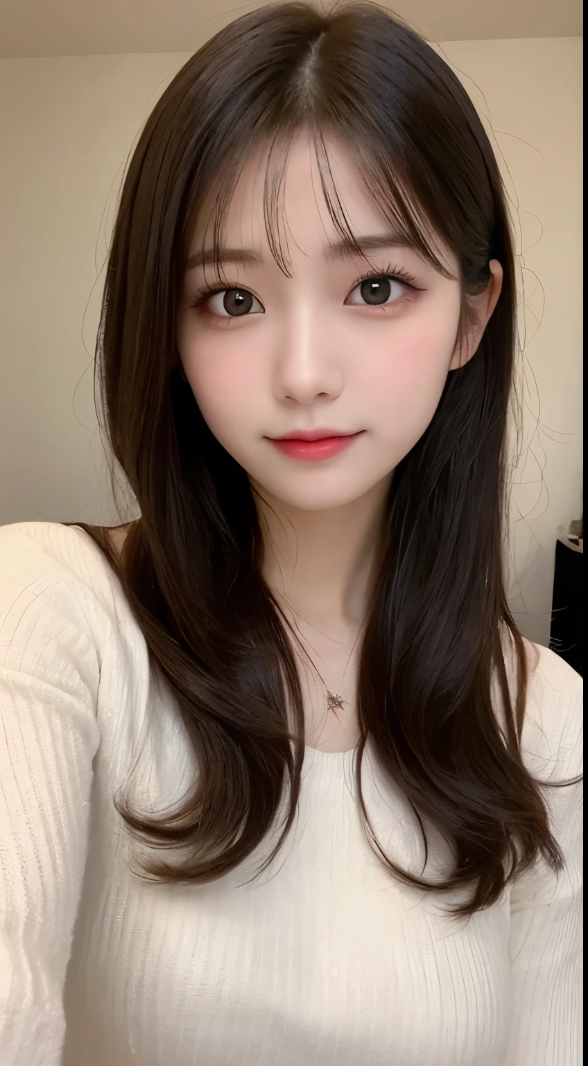 Tabletop, highest quality, shape, Very detailed, finely, High resolution, 8k wallpaper, 完璧なダイナミックな構shape, Beautiful and exquisite, Nice spring clothes,Beautiful straight hair,Small breasts,Natural color lip, Bold sexy pose,smile、20-year-old girl、cute、sexy shot looking at camera,Always blur the background,Perfect and beautiful face,Photograph only the face,Beautiful and dense face、Slim face and figure,Big eyes、Putting on gal makeup,Actual Photos（Best image quality）、Sexy Face