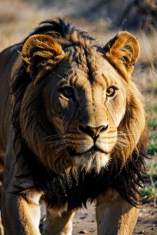 IMAGE OF A COURAGEOUS LION'S FACE