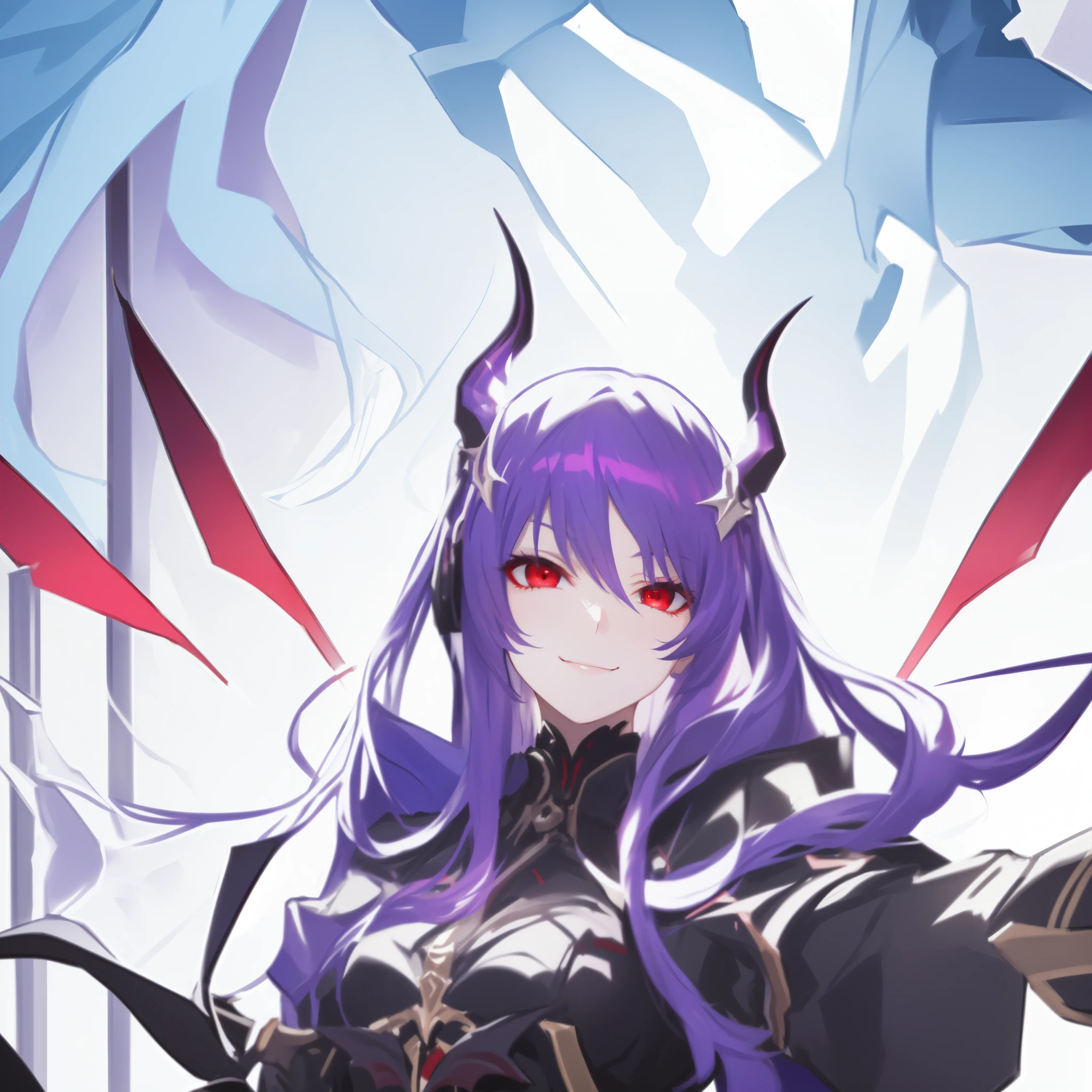 Red eyes,Succubus,Smile,Serious expression,