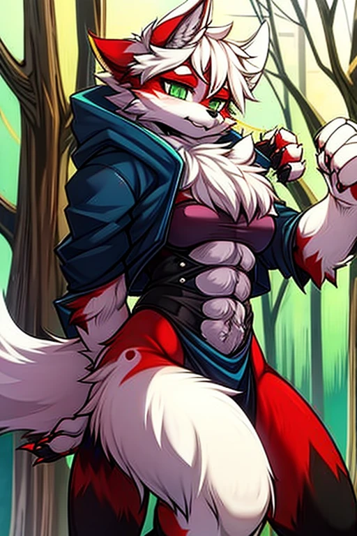 Majestic Female Furry, Domineering Intention, Enticing and Alluring Figure,
This Female Furry, possessing a hairy and captivating physique,
((Strong libido: 1.4)),
((Yo-kai: 1.2)),
Reddish-brown fur, Cat-like ears,
Green iridescent eyes gleaming with menace,
White bushy tail swishing with danger,
((Clawed: 1.1)),
Female canine hands, White claws sharp as razors,
((Hair detail: 1.2)),
Clothing torn from her recent struggle,
((E