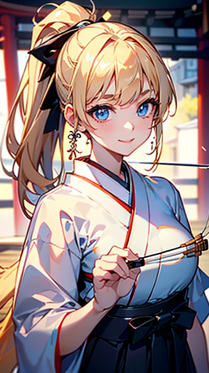 A girl is posing for a photo,pretty girl,Enchanting girl,Anime Girls,
(((One Girl,16 years owing in vain:1.4、Black Hakama:1.6),(((Japanese sword)))
BREAK 

(Beautiful Hair,Shiny Hair),(Blonde、Curly hair、Outwardly curled hair、Hair that bounces outwards、Shaggy Hair、Wavy Hair、ponytail),
(Expression of fine eyes,Beautiful and delicate eyes,Sparkling eyes,Eye Reflexes),(black eye),
double eyelid,Long eyelashes,
(Beautiful Nose,Thin Nose),
(Glossy lips,Beautiful Lips,Thick lips),
(Symmetrical facial features,Perfect Face),(((Detailed skin,Oily skin,Textured skin,Beautiful Skin))),
break 

(Serious expression、Screaming、Glaring),
(night、(Edo Period、Japanese Castle、cherry blossoms)),((Are standing、Japanese swordが見える:1.2、Cowboy Shot)),
break 

(((highest quality)),((masterpiece)),(Very detailed),(High resolution),(Beautiful sparkle),(High detail),(Anatomically correct)),((Realistic)),
(The best CG),Highly detailed art,CG illustration,(16k,1080p),((Line art)),
