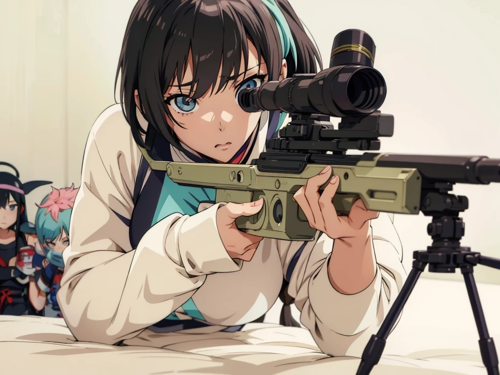 Anime Girls, fubuki,美しいAnime Girls, Have a bazooka, by Fujishima Takeji, Inspired by Rei Kamoi, by Shinoda Toko, sui ishida art manga, rei hiroe, Hinata Hyuga, Takano Aya color style, Aeon Flux Style Mix