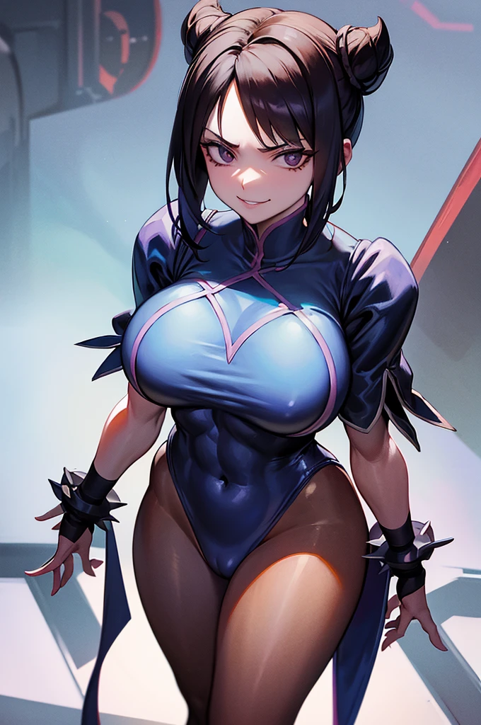 evil smile solo, masterpiece, best quality, agrias, grey sweater, black leotard, standing, looking at viewer, short hair,oculos,evil smile, evil look,luvas preta,roupa azul,yandere rosto,low lighting,coxa sarada copo detalhado,olhando para frente,short hair, franja, sombra nas franjas, franja nos olhos,olhando para cima
