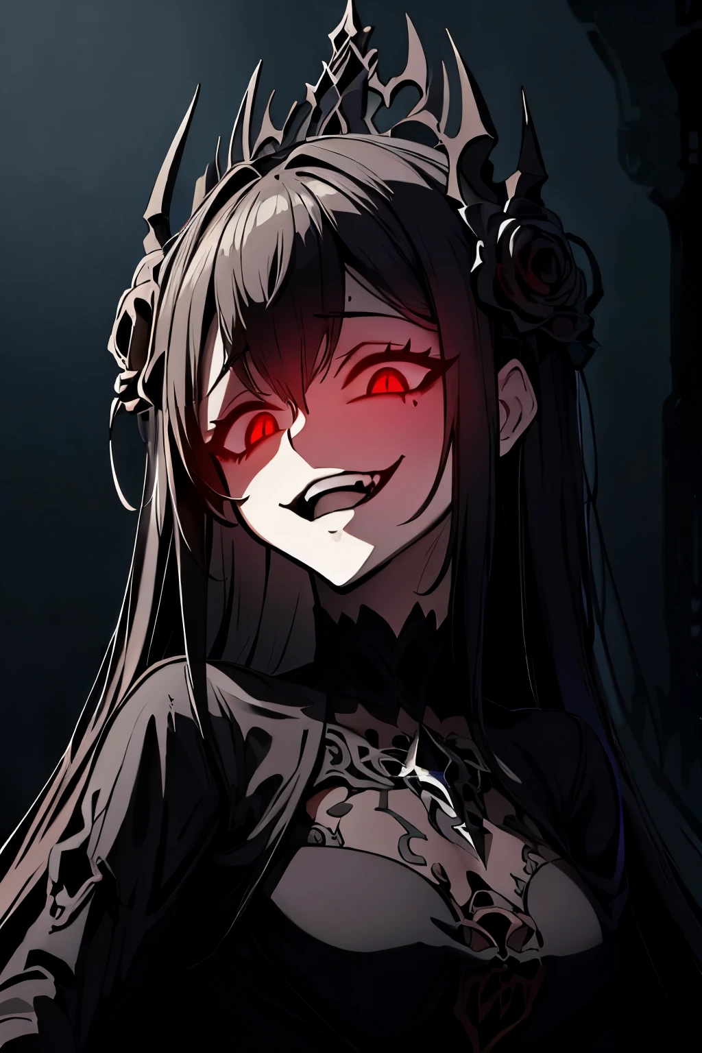 rare piece of art, best quality, super fine, 16k, incredibly absurdres, extremely detailed, delicate and dynamic, piece that is black, white line art, black death, black grim reaper, disassembled diagram of the Black Grim Reaper, darkness, despair, a ray of light, tarot card picture frame, gothichorrorai, evil smile, crazy smile