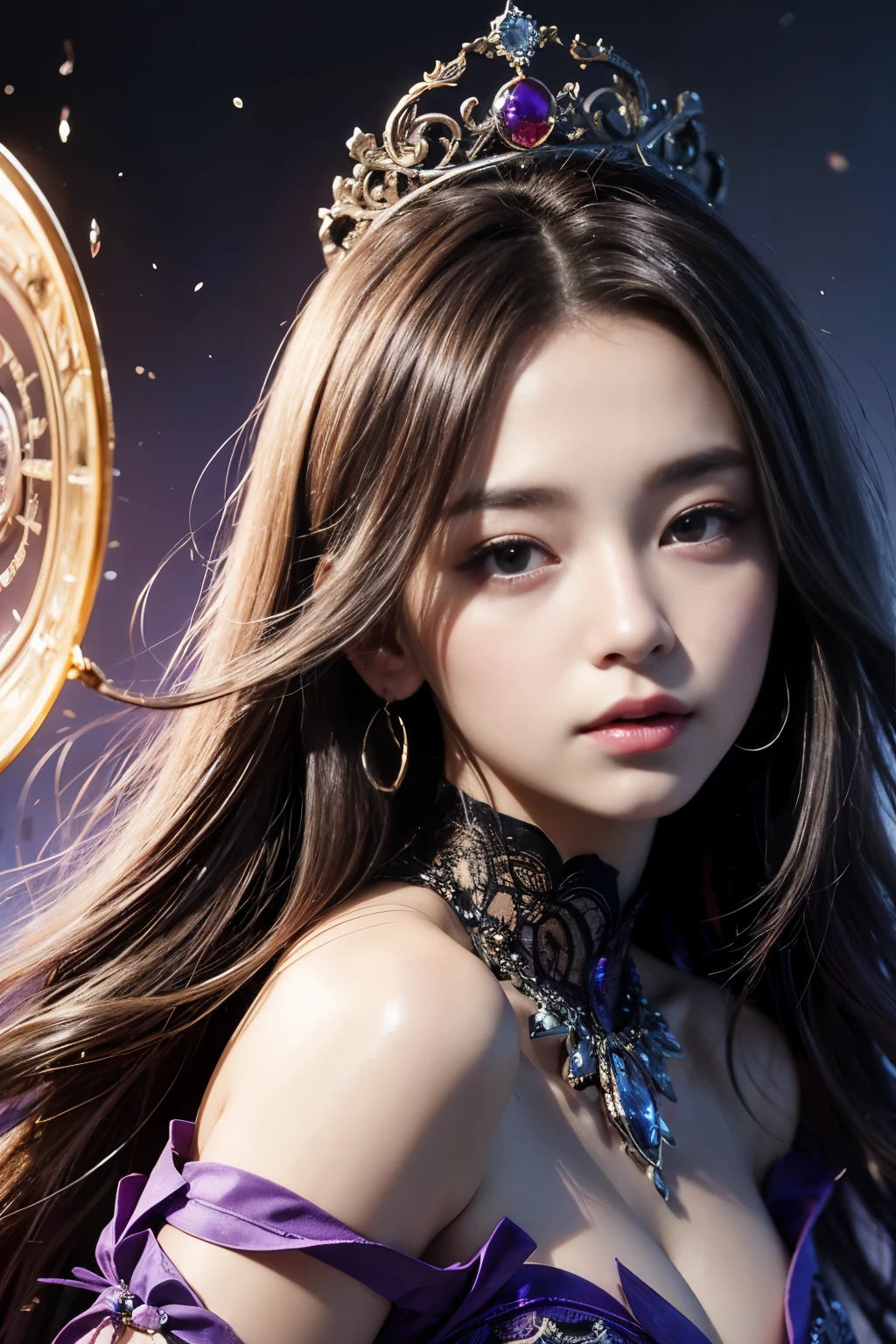 Zerg Queen Beautiful Girl: Ranlinger, 18 years old, Messy Hair, oil, 美しいPerfect Face, Soft Skin、Perfect Face, Add light purple and purple, Add Light Red, Intricate details, Splash screen, 8K resolution, masterpiece, Cute Face, mysterious magic circle background