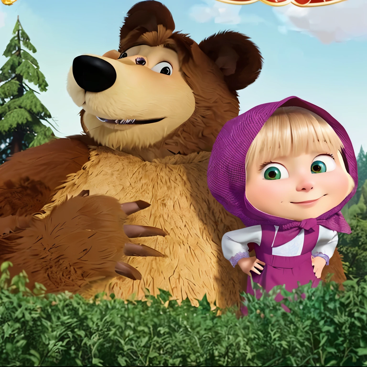 masha and the bear - season 1, children's animated films, children's tv show, children's cartoon, animated film, bears, animated movie, hrushevka on background, forrest in the background, nbc, leaked image, goldilocks, little red riding hood, natgeo, animated movie scene, animated cartoon series, russia, in russia