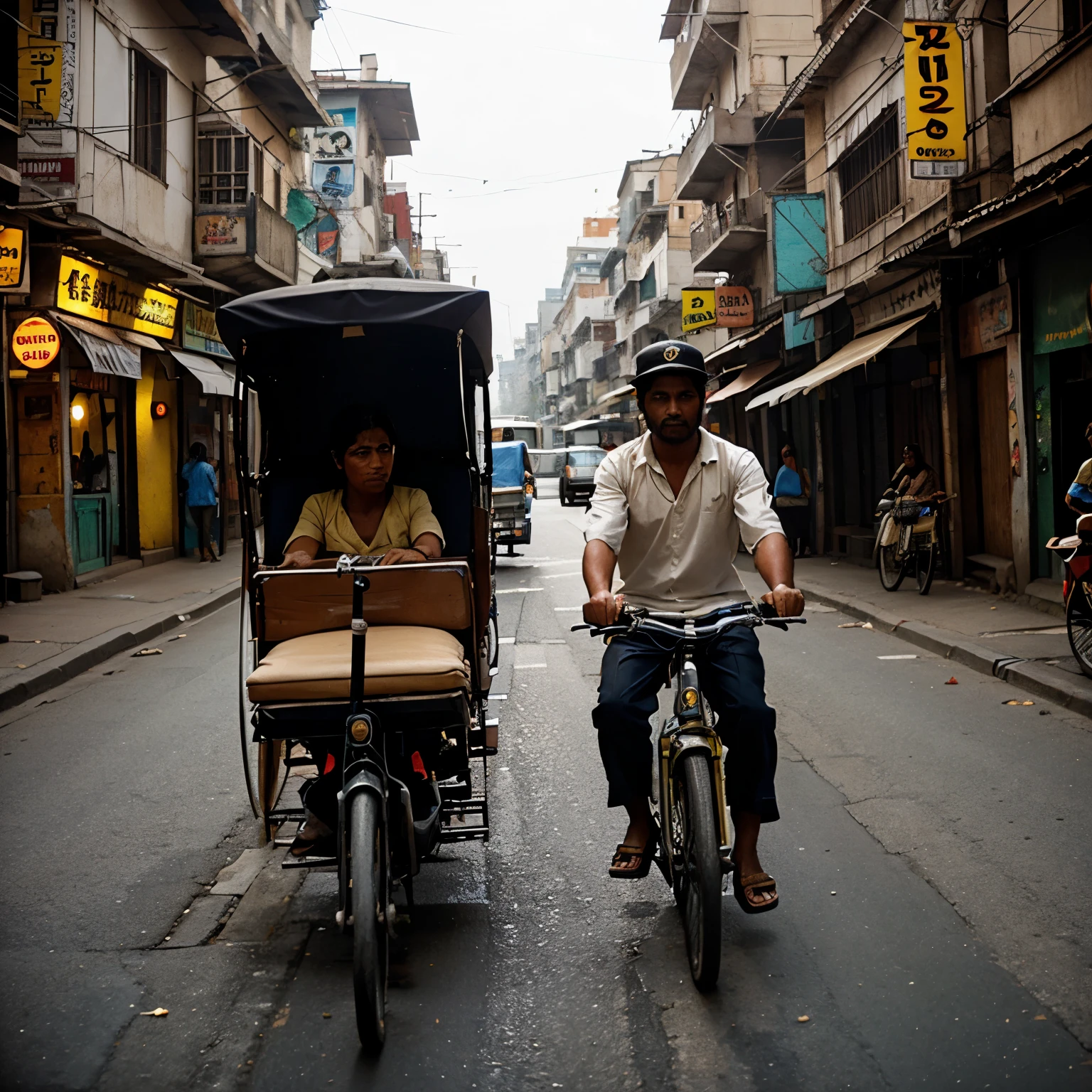 Poor rickshaw puller