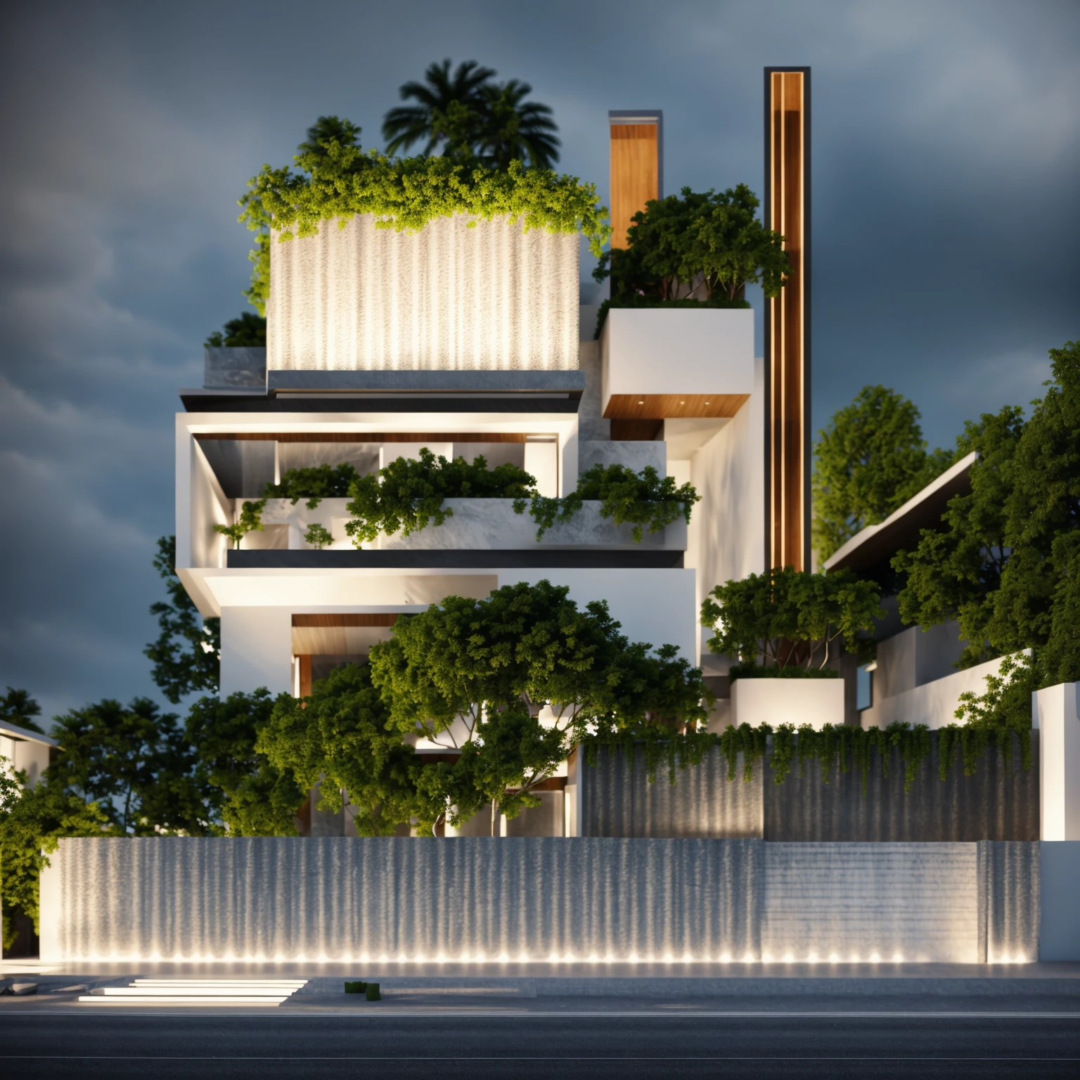 ((1 morden house like egg format)), main material by ((white wall)), 1large yard, 1 road runs in front of the house, (((VERTICAL WALLs was covered by white color))), (RAW photo, real, best quality, masterpiece:1.2), look morden minimalist, 1 road in front of the house, dynamic lighting:1.3, (hyper realistic, photo-realistic:1.2), high quality, (dark lighting:1.2), perfect lighting, archdaily, no human