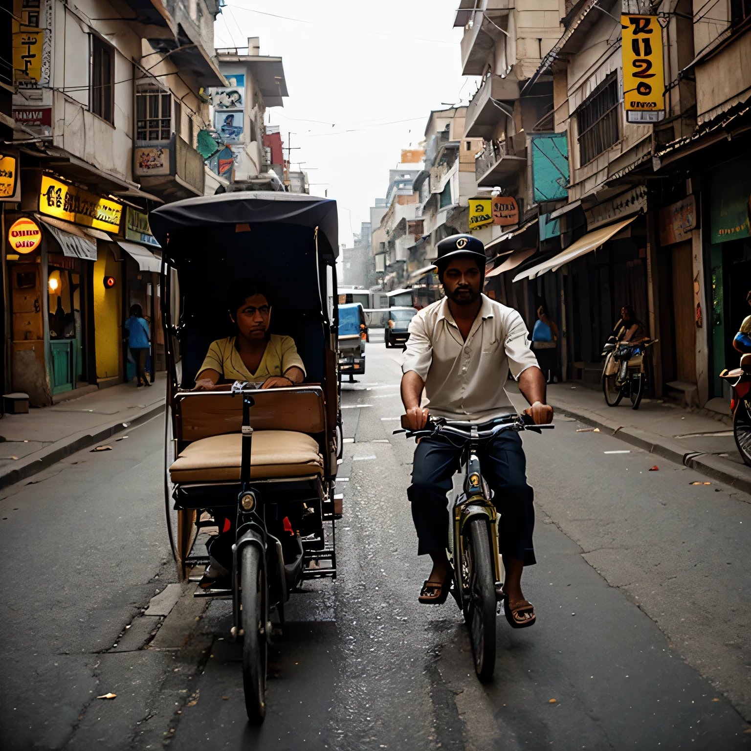 Poor rickshaw puller