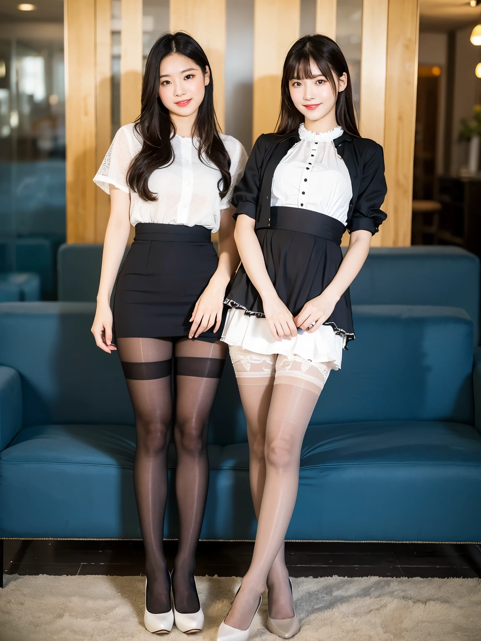 (((masterpiece))), (((highest quality: 1.4))), ((Super detailed: 1.4)) ,ulzzang-6500-v1.1, (RAW Photos:1.2), (Realistic), (masterpiece:1.3), (Genuine:1.4), (Full Body Shot:1.2), ((highest quality, 8k, masterpiece: 1.3)), One Girl, Very delicate and beautiful girl, Clear and beautiful, The brilliance of three-dimensional and beautiful details, eyelash, Windblown Hair, realistic and detailed face, A light smile, Very delicate face, Delicate eyes, Pale skin, Thin fabric creates beautiful high-cut legs, (Ultra-realistic pantyhose), I can see up to my knees, Sensually Burning Idol, Naughty, Cute idol sculpture, Bright colors !, High resolution, Super detailed, High resolutionCG Unity 8K壁紙,