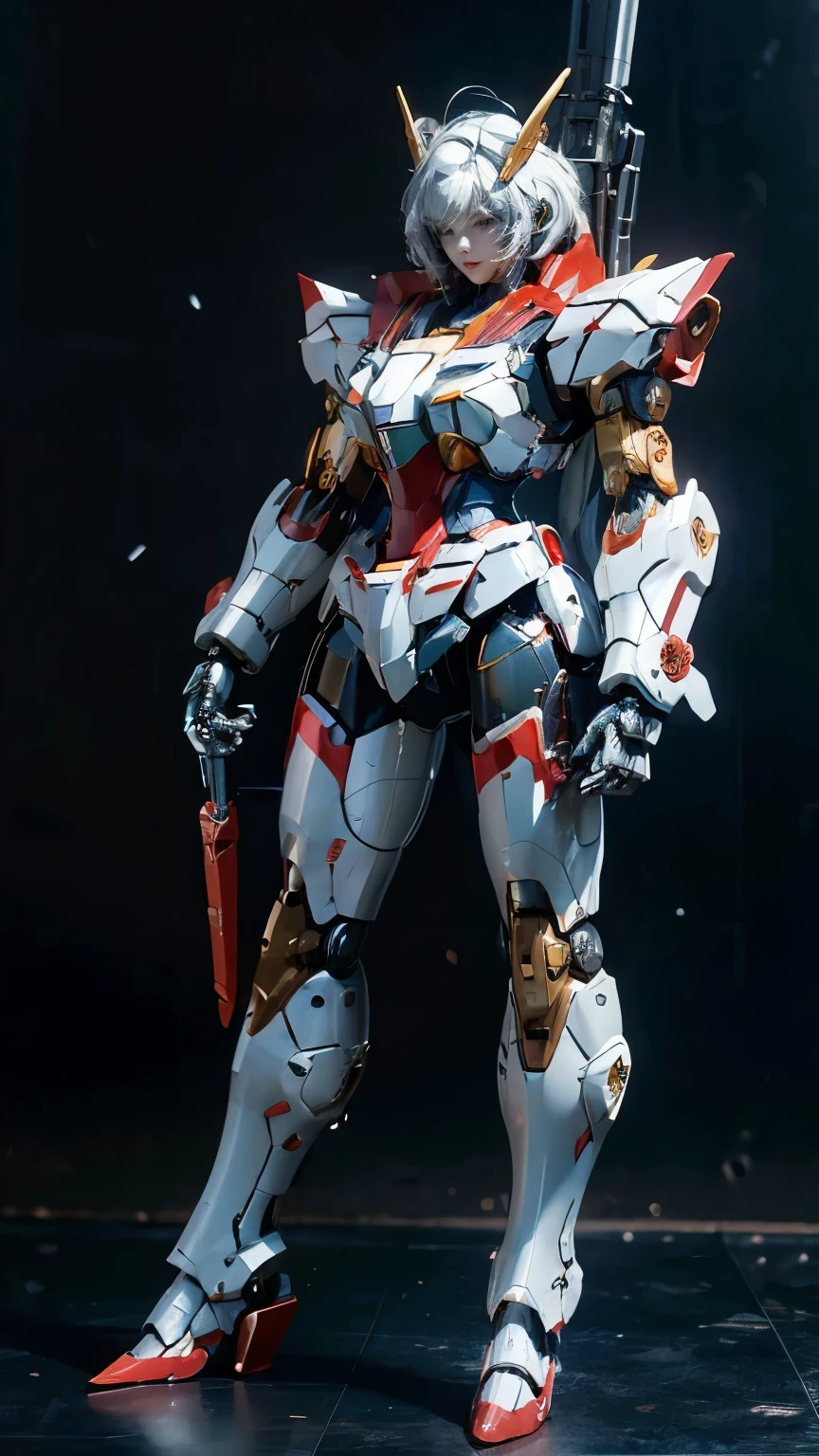 Textured skin, Super Detail, Attention to detail, high quality, high quality, High resolution, 1080p, hard disk, beautiful,(Gundam Girl),(Rx78),Robot Girl,Armor Girl,Mecha Cyborg Girl,Battle Mode,Girl with a mechanical body,She wears a futuristic Gundam mecha