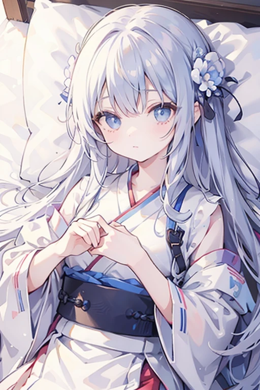 Lying on the bed，cute，Wearing Hanfu，exposed，Sideways，Reach out to the screen，There is a transparent sticky substance on the hands，Viscous material drawing，Lower Body，Wheezing and moaning，No face