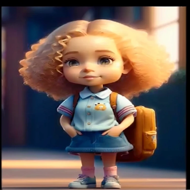 um close de uma boneca com uma mochila e uma mochila, cute Personagem de desenho animado, adorable digital painting, Amy Sol no estilo de, animation character, personagem fofo, filme animado, in the style of Disney animation, arte digital fofa, arte  em artstation, beautiful 3d rendering, arte digital detalhada fofa, animation style rendering, estilo bonito dos desenhos animados, Personagem de desenho animado