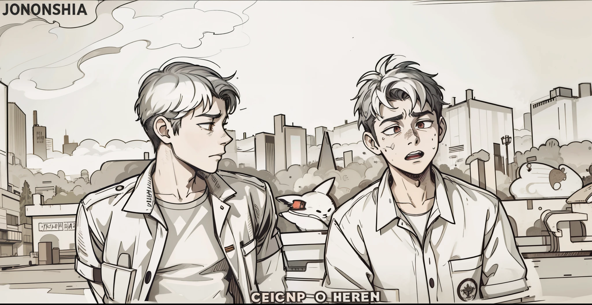 There are two 20-year-old men, 20 years old, scared, worried.