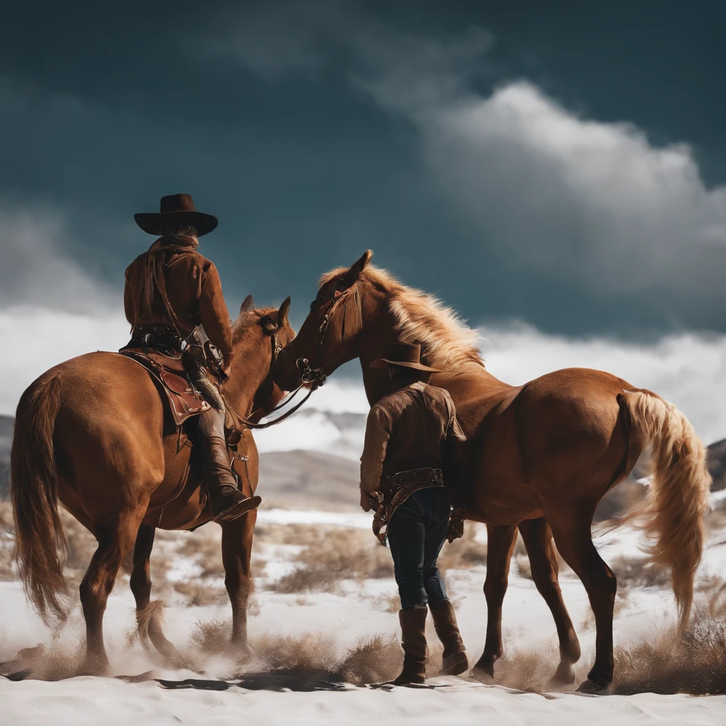 I want you to make a poster for the next fight between Usik and Furi, and I want it to look like it's a fight between two cowboys in the wild west

