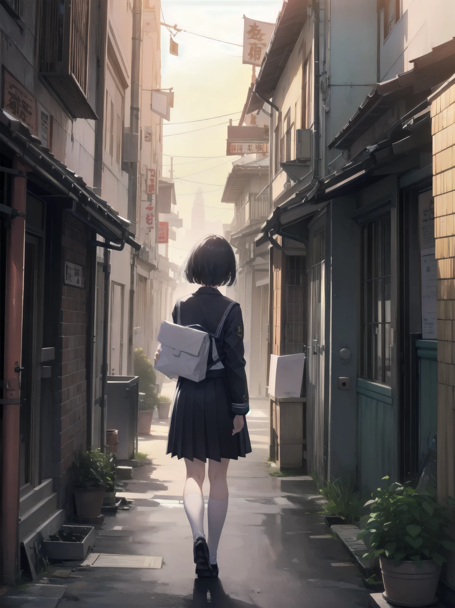 {{School rooftop}} {{uniform}} {{Staring into the distance while being blown by the wind}}
School rooftop。As a strong wind blows through、美少女・Saoriはuniform姿で遠くの景色を見つめながら、I stared at the old key in my hand.。To find the place that the key points to、Her head was spinning。「This is where the real action begins。」He muttered.、Open the small box at your feet。It contains some old photographs and、A letter was carefully placed inside.。「Saori、I found?」A voice came from behind me.、When I turned around, my classmate Reiko was standing there.。「Yeah、But now the problem begins。There's a mystery I have to solve even if it means going against the law。」とSaoriは決意に満ちた表情で答える。「With a cute face、That's really amazing.。」Reiko said with a smile.。