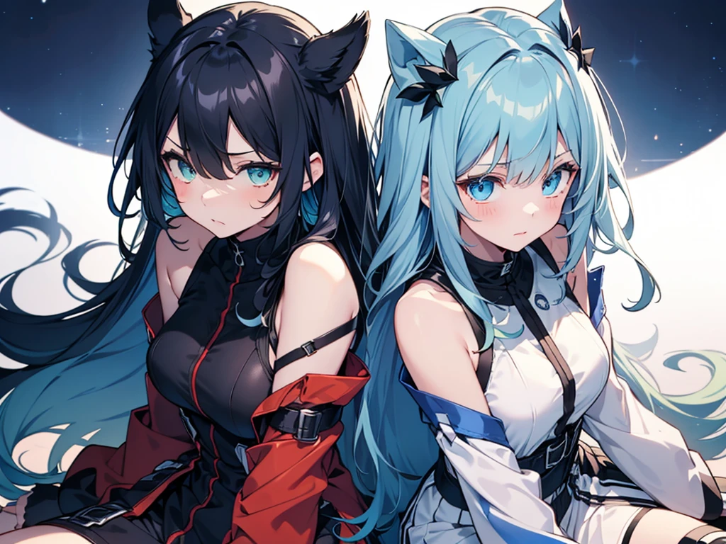Big Breasts、Blue ruffled dress、Black Hair、horse ear、Drill Hair、Sprinting、evening、Masterpiece。