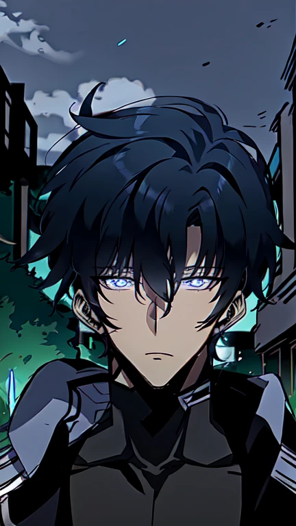 anime style drawing of a man with a piercing gaze, 8k badass anime, tall blue eyed anime man, handsome man in demon slayer art, inspired by Okumura Masanobu, trigger anime art style, official anime stills, main anime art, male anime character, background garden, full body, young anime man, official art, epic anime style, handsome anime poses
