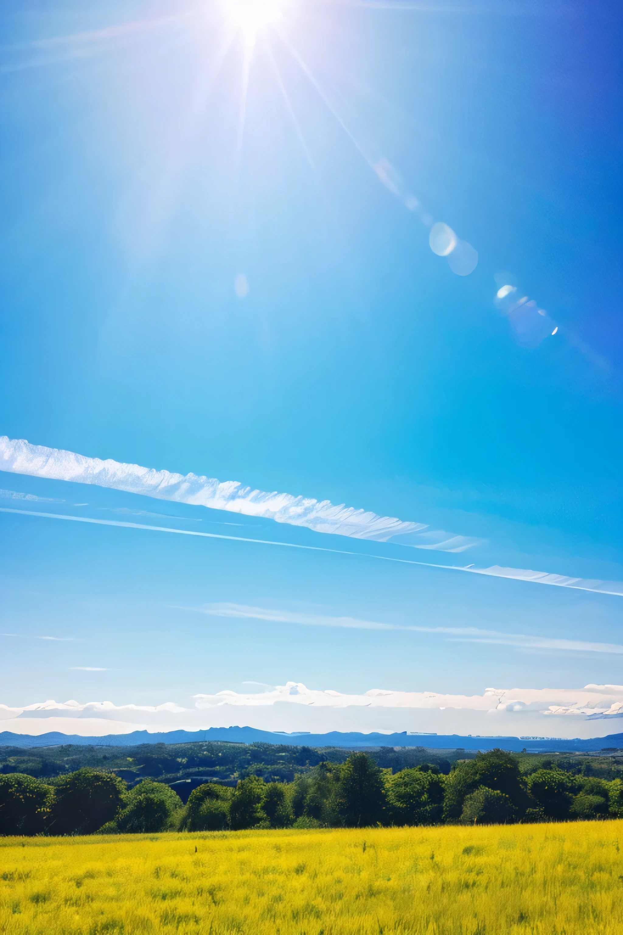 best quality,landscape,sun,Sun's light,Blue sky,good weather