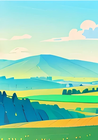 Paintings in the mountains,grassland, landscape painting, American Landscape Painting, colorful landscape painting, 4k painting, landscape painting, Painting landscape, Rural scenery, Inspired by Lajos Kasak, nature painting, Painting 4k, Painting 4k, . HD, Vibrant gouache landscape painting, Landscape Artwork