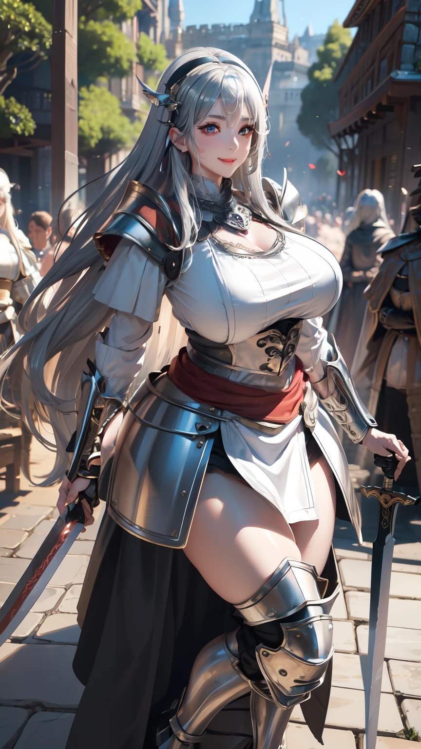 lighting like a movie、top-quality、Female braves、embarrassed from、Armor of Heroes、Small white panties、squatting and spread legs、Chengxia Street、full of sweat、huge tit、Large exposed chest、
