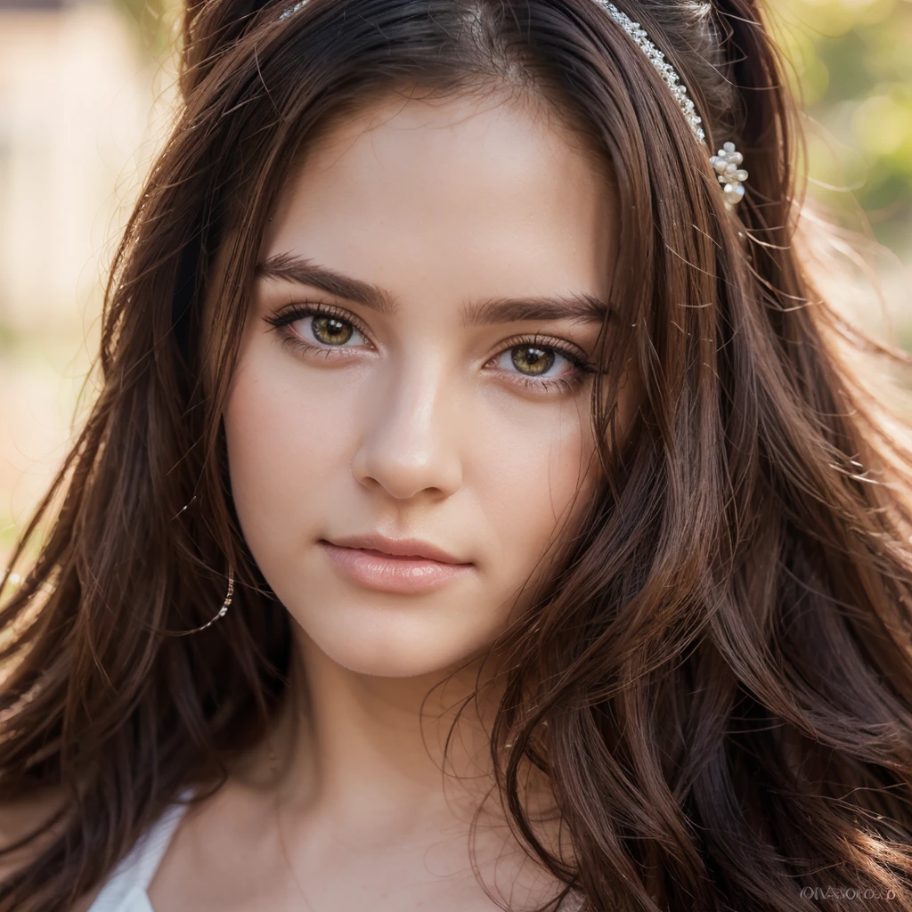 photorealistic, Lip balm, painting, realistic, best quality, Ultra high resolution, Depth, pastel colors, natural shading, Focus on the face, face only, look at viewer, long hair, hair accessories, black hair, The eyes are brown and well detailed., set