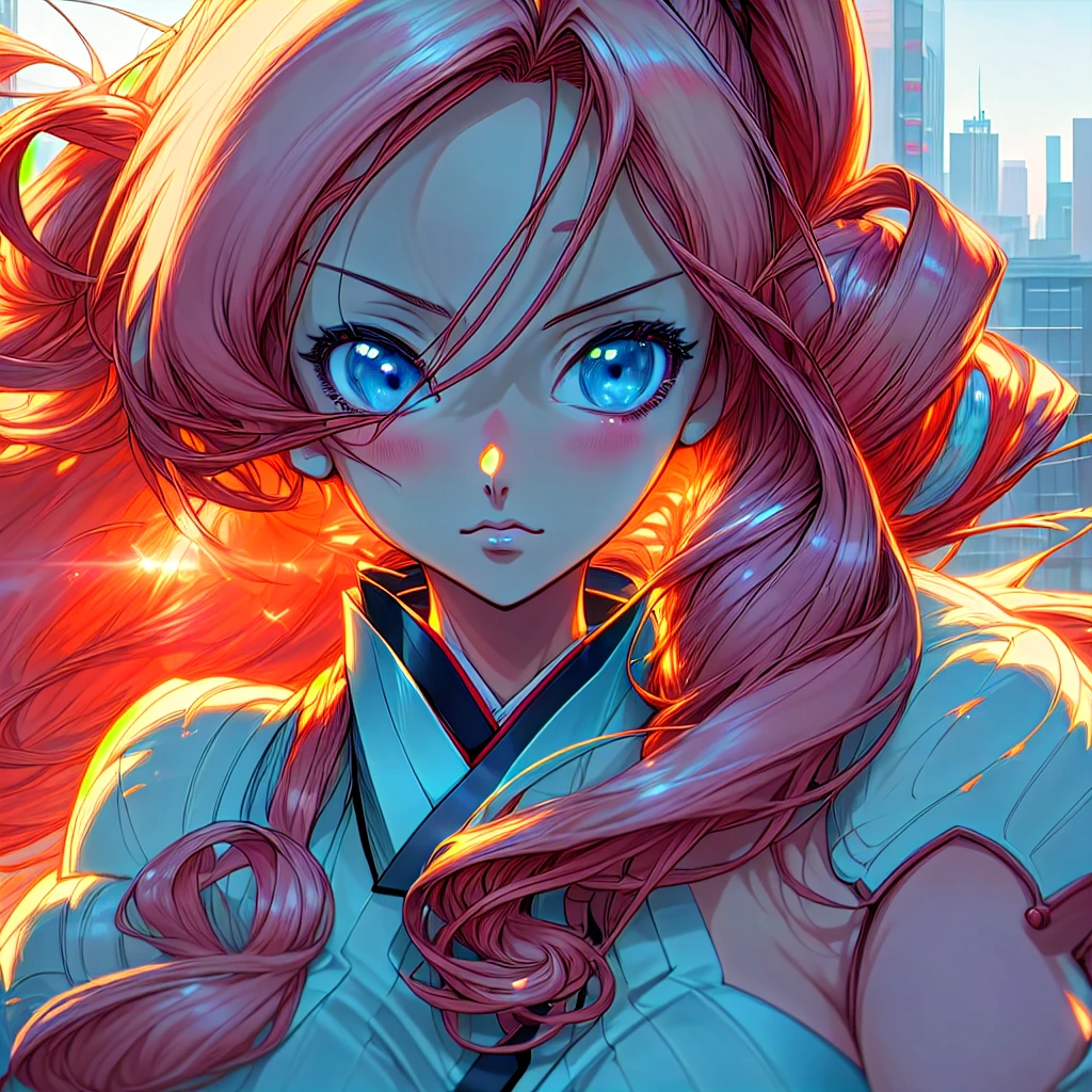 (best-quality:0.8), (best-quality:0.8), perfect anime illustration, extreme closeup portrait of a pretty woman walking through the city, anime , animated , japanese anime , comics