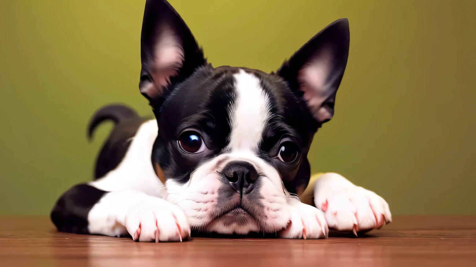 An illustration、youtube video icon、apple、cute、Boston Terrier
