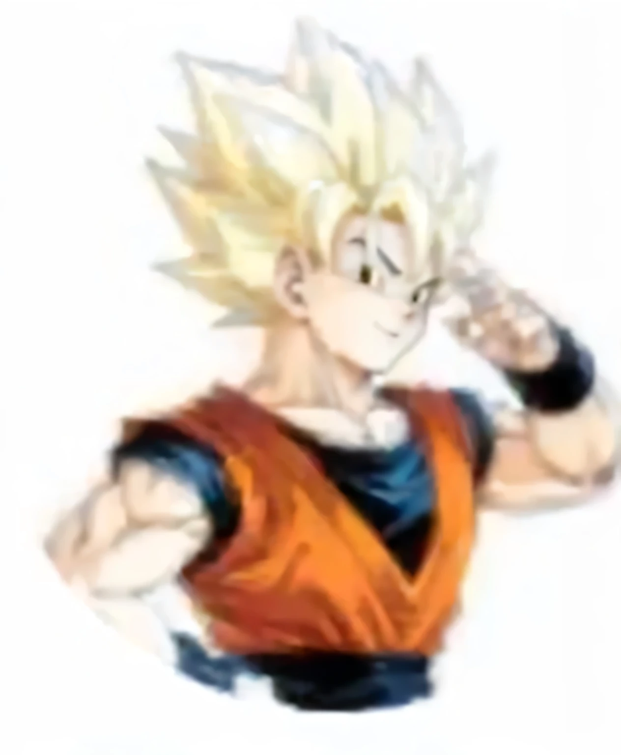 A painting,The painting shows a young Gohan with a bright smile, Character Dragon Ball, son Wukong, Wukong, Super Saiyan Wukong, Super Saiyan, Super Dear, super sayian Wukong, human Wukong, portrait of Wukong, Wukong from dragonball z, Wukong from dragon ball, Wukong from dragon ball z, Wukong portrait, Akira Toriyama