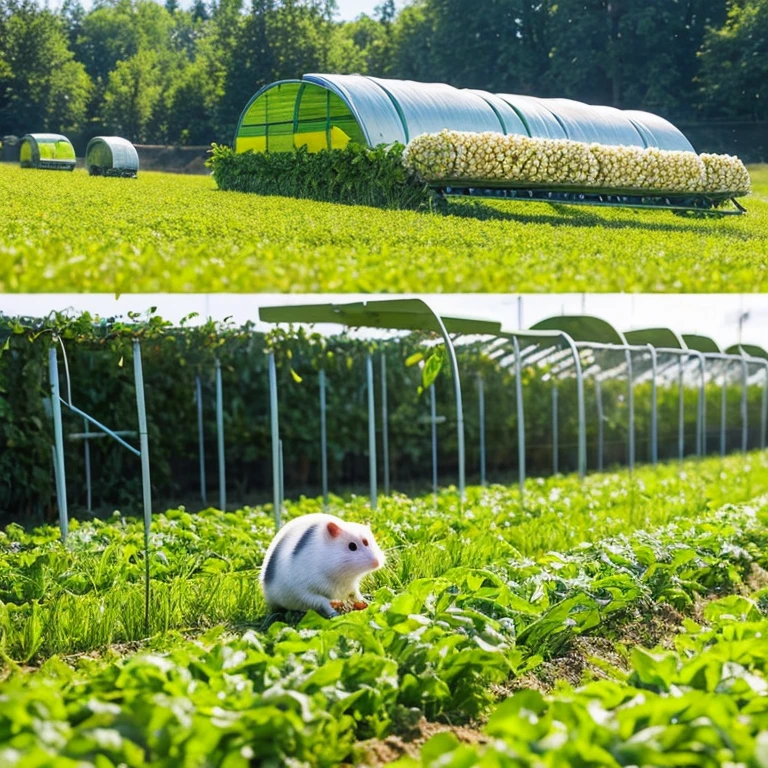 Farmer Hamster：Hamster harvesting vegetables in the field。