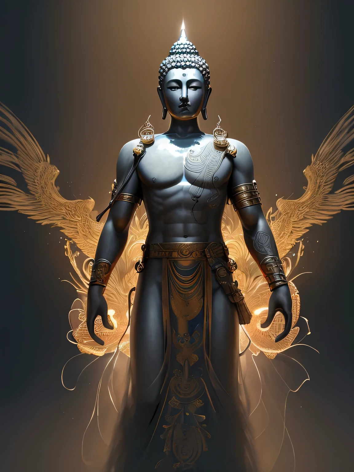 The Epitome of Serenity: A Powerful Buddha Amidst War with an Evil Army

(Ultra-realistic realism)
(Illustration)
(A high resolution, 8K)
(The image is extremely detailed)
(Best Illustration)
(Professional lighting)
(Beautifully detailed eyes, radiating wisdom)
(Top-quality)
(Ultra-detailed)
(A masterpiece)
(Wallpaper)
(A powerful Buddha figure)
(Standing alone)
(Gazing intently at the viewer)
(Radiant, aura of peace and strength