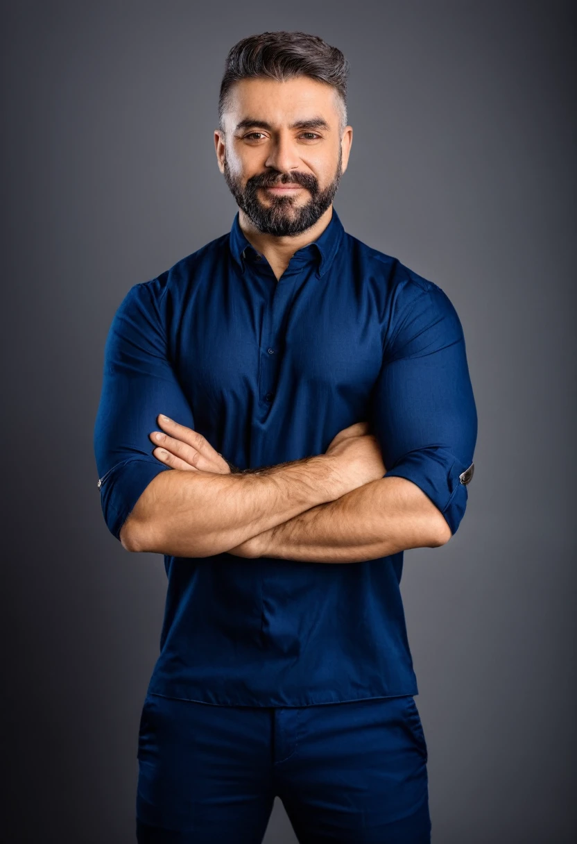 Homem de terno, especialista em relacionamento, crossed arms