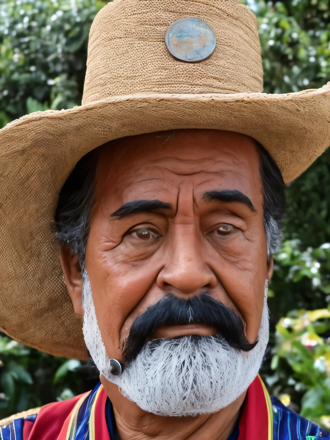 Personaje en forma de zanahoria con bigote y sombrero elegante 