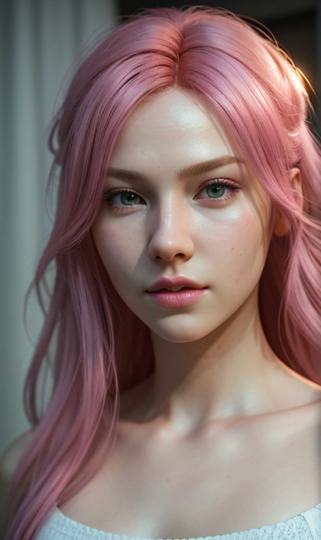 Baby face Big Neat pink hair Long hair Top Idol Anyway make your bigger Tight ta clothes Gentle , photorealism, high contrast, photorealistic, 8k HD high definition detailed realistic, detailed, skin texture, hyper detailed, realistic skin texture, best quality, (photorealistic:1.4), high resolution, detailed, raw photo, photo realistic, (high detailed skin:1.2), 8k uhd, dslr, soft lighting, high quality, film grain, Fujifilm XT3), hyper realistic lifelike texture dramatic lighting unreal engine, even, neutral light, key light, bold, bright colours,