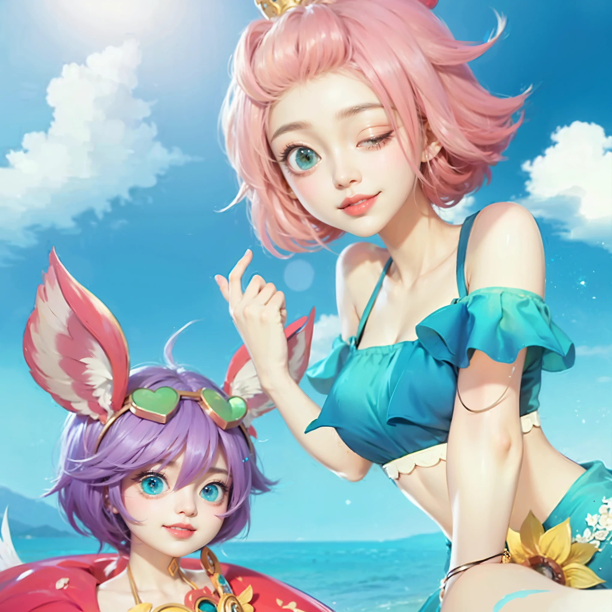 a close up of a 4 girls  ,blonde hair , big booobs ,  shadowbringers cinematic, 4 k detail fantasy, a beautiful fantasy empress, game cg, xianxia fantasy, xianxia hero, 2. 5 d cgi anime fantasy artwork, cinematic goddess close shot, ruan jia and artgerm, wow 4 k detail fantasy, hyperdetailed fantasy character