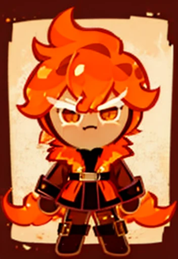 Cookie run Style , cookie Autumn ,Male Hunter, Orange hair , big eyebrows,fur