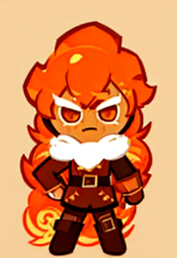 Cookie run Style , cookie Autumn ,Male Hunter, Orange hair , big eyebrows,fur