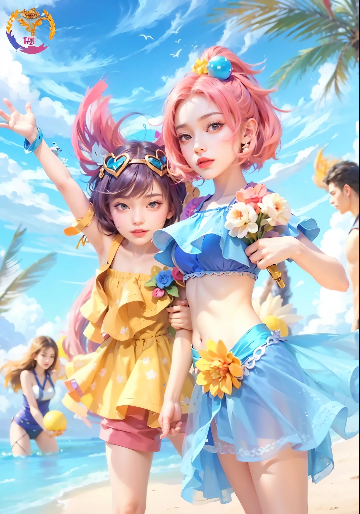 a close up of a 2 girls , black hair , big booobs , shadowbringers cinematic, 4 k detail fantasy, a beautiful fantasy empress, game cg, xianxia fantasy, xianxia hero, 2. 5 d cgi anime fantasy artwork, cinematic goddess close shot, ruan jia and artgerm, wow 4 k detail fantasy, hyperdetailed fantasy character