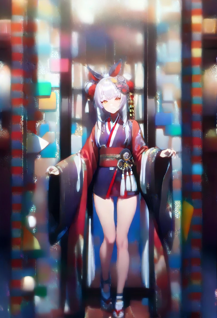 (shylily/(Twich/):1.5),(masterpiece:1.2),(best quality:1.2),}, {{Good anatomy}}, (Grayscale for colored background:1.05), (white and black background:1.1), Flowers, (Chromatic Aberration:1.2), Upper Body, Become a, (1 Girl:1), Solitary, Oiran, (Japanese clothes:1.2), (Pale face:1.2), Medium breasts, Urgent 1,