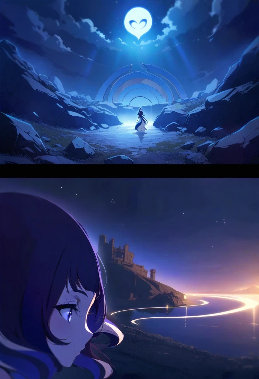 (shylily/(Twich/):1.5),(masterpiece:1.2),(best quality:1.2), anime style, girl, Abandoned Park, Montenegro, Death symbol, moonlight, depth, Shallow focus, Cross-hatching, Reality, Compared, synthesis, Medium Difference, Dramatic, emblem, weird, night, moonlight, mystery, dark, Ethereal, Haunted, Surrealism, atmosphere, artistic.