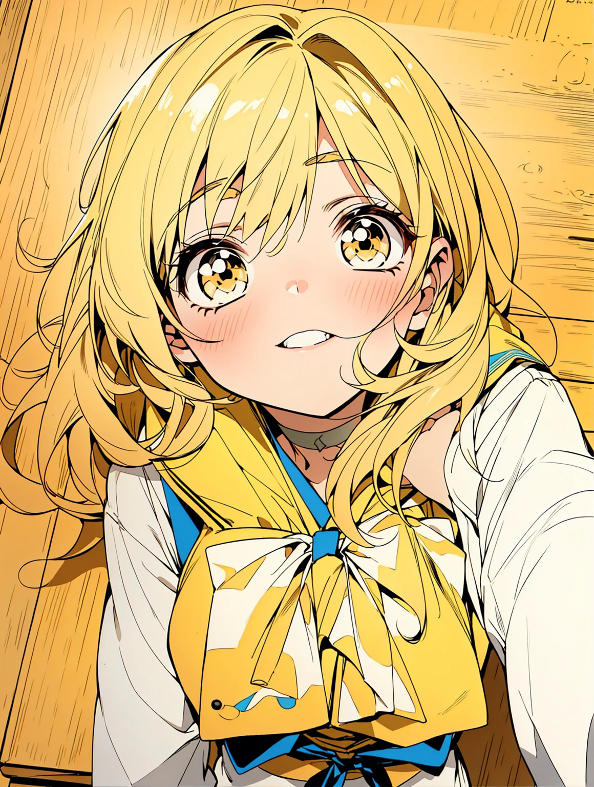 (best quality,On the table:1.2),(Anime style,comic core:1.1),1 Girl,cute风格,cute,Extremely detailed eyes,The face is rich in detail,very fine hair,8K,solve,high school,Sailor Suit,