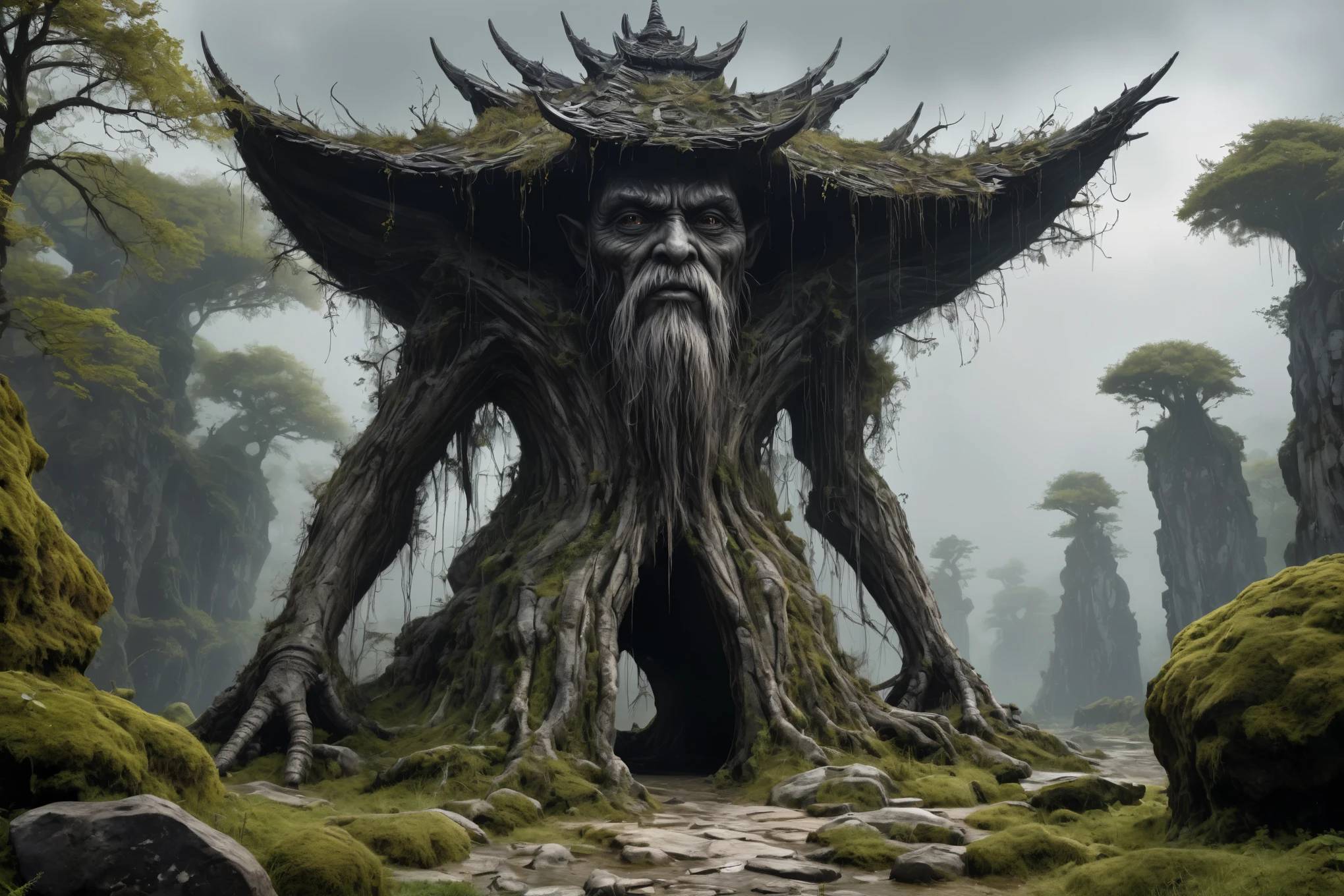 full body length shot, oldest fairy who can't almost fly,Stone Forest in Yunnan Province of China,Giethoorn of Netherlandsnatural skin textures, hyper realisitc, hyper detailed,Extremely detailed,High contrast,Realistic, back view,full body length,evil ghost of Hobgoblin,once pretty face,intricate details,realistic humid skin,extremely intricate details,anatomically correct, eyes extremely detailed, high detailed eyes,High contrast,Ultra HD,Retina,HDR,photo,Masterpiece, natural skin textures, hyper realism,hyper detailed,Realism,Ultra Detailed,irina yermolova, close full body shot,16K resolution,RAW, Nikon Z9,full body length,charcoal goblin,native irish,ominous landscape,niobium radioactive atmosphere, Simon Stalenhag,Nicola Samori,Wangechi Mutu,jibaro