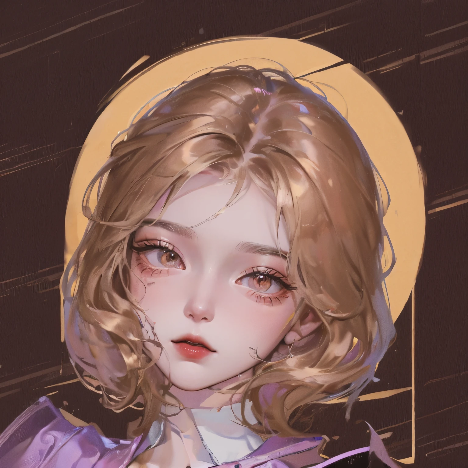 (masterpiece),(best quality), illustration, (fantasy:1.4), long brown hair, Long eyelashes, Solid round eyes, A faint smile, Surrealism, shadow, Relief, Stereogram, Atmospheric perspective, 8K, Super Detail, precise, best quality, Ultra HD, Textured Skin, Long skirt, A moon, Flowers , Paper_cut
