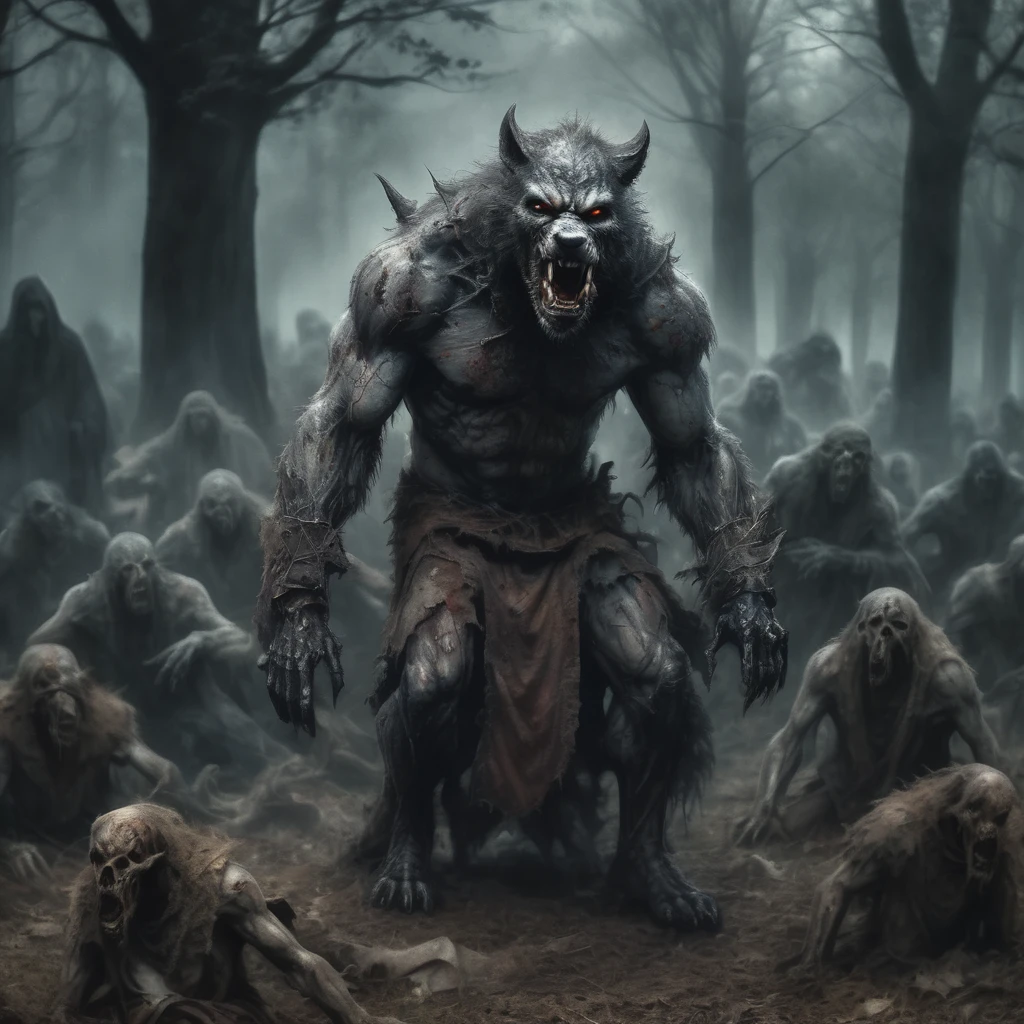 Masterpiece In a cemetery (anthropomorphic werewolf necromancer) com o poder de controlar enxames de criaturas mortas-vivas. King Carrion raises armies of zombies, esqueletos, e outras entidades macabras para cumprirem as suas ordens, spreading fear and death wherever they go.