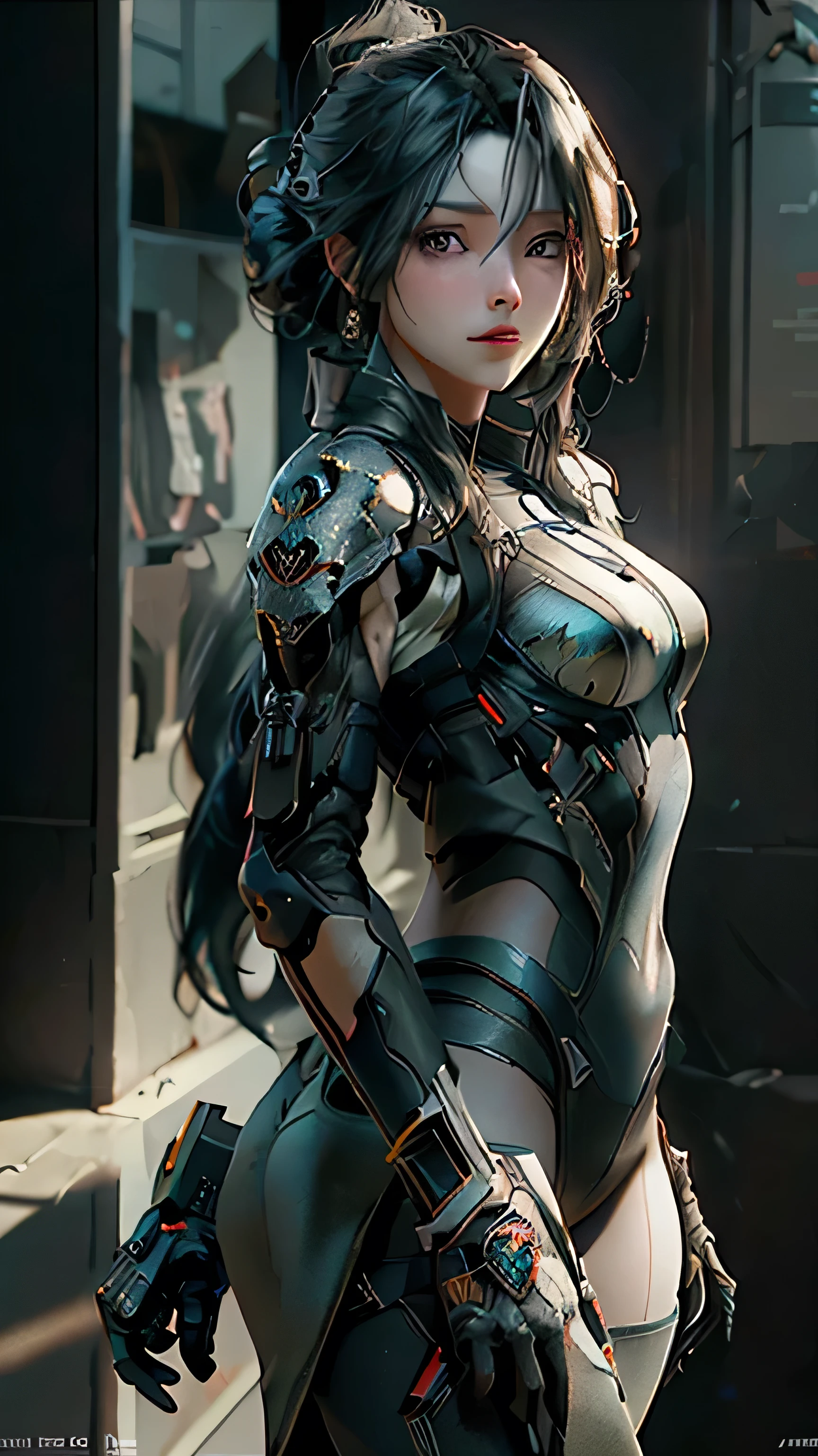 ((Best quality)), ((masterpiece)), (detailed:1.4), 3D, an image of a beautiful cyberpunk female,HDR (High Dynamic Range),Ray Tracing,NVIDIA RTX,Super-Resolution,Unreal 5,Subsurface scattering,PBR Texturing,Post-processing,Anisotropic Filtering,Depth-of-field,Maximum clarity and sharpness,Multi-layered textures,Albedo and Specular maps,Surface shading,Accurate simulation of light-material interaction,Perfect proportions,Octane Render,Two-tone lighting,Wide aperture,Low ISO,White balance,Rule of thirds,8K RAW,