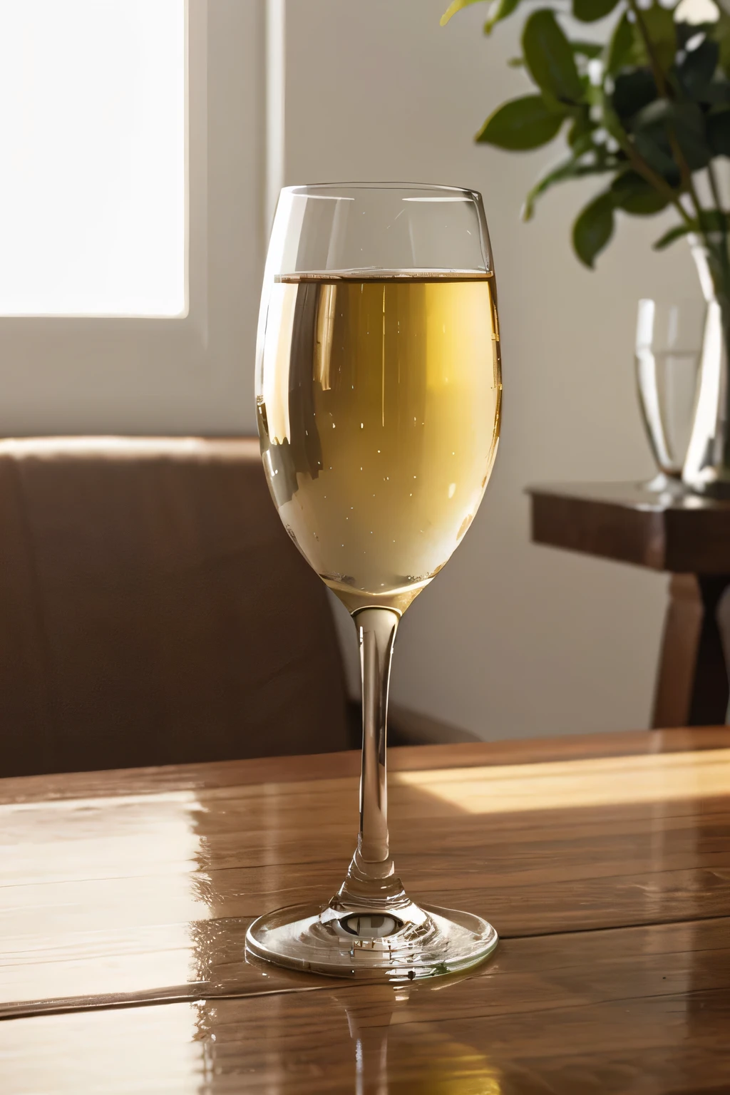 realistic glass of white wine