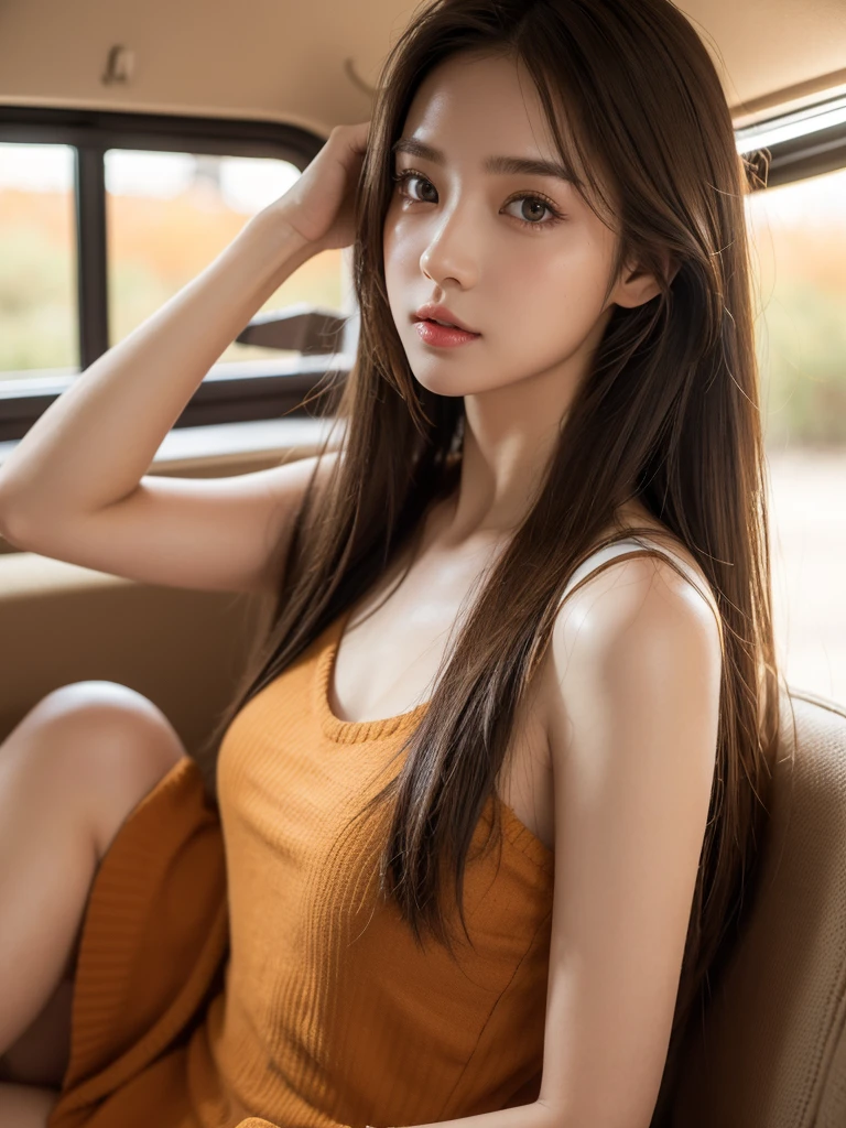 ((Bestquality,8k,A Masterpiece:1 girl.3 girls))),Clear focus:1 girl.2 Maidens,(layer cut,Large,:1 girl.2 Maidens),A beauty with a perfect body:1 girl.4 pcs,slim abs:1 girl.2 Maidenoist body:1 girl.5 girls,highly detailed facial and skin texture,Detailed eyes,Double eyelidd,brown colored long hair,sundress,Girls 3 D,Wes Anderson style,Autumn Brown tones,home office background,ambient light,