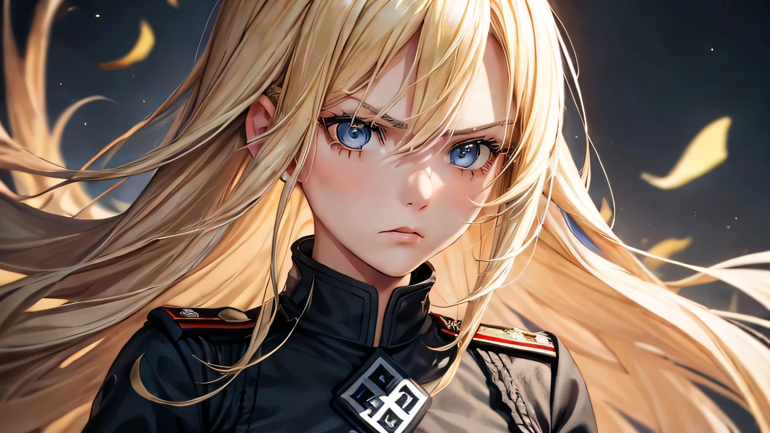 German Army Girl, Third Reich , SS Officer World War II, Blonde, Angry expression,Blaida Star Piece, highest quality, highest quality, Official Art, beautifully、aesthetic:1.2), (One girl:1.3), (Fractal Art:1.3),Garrison